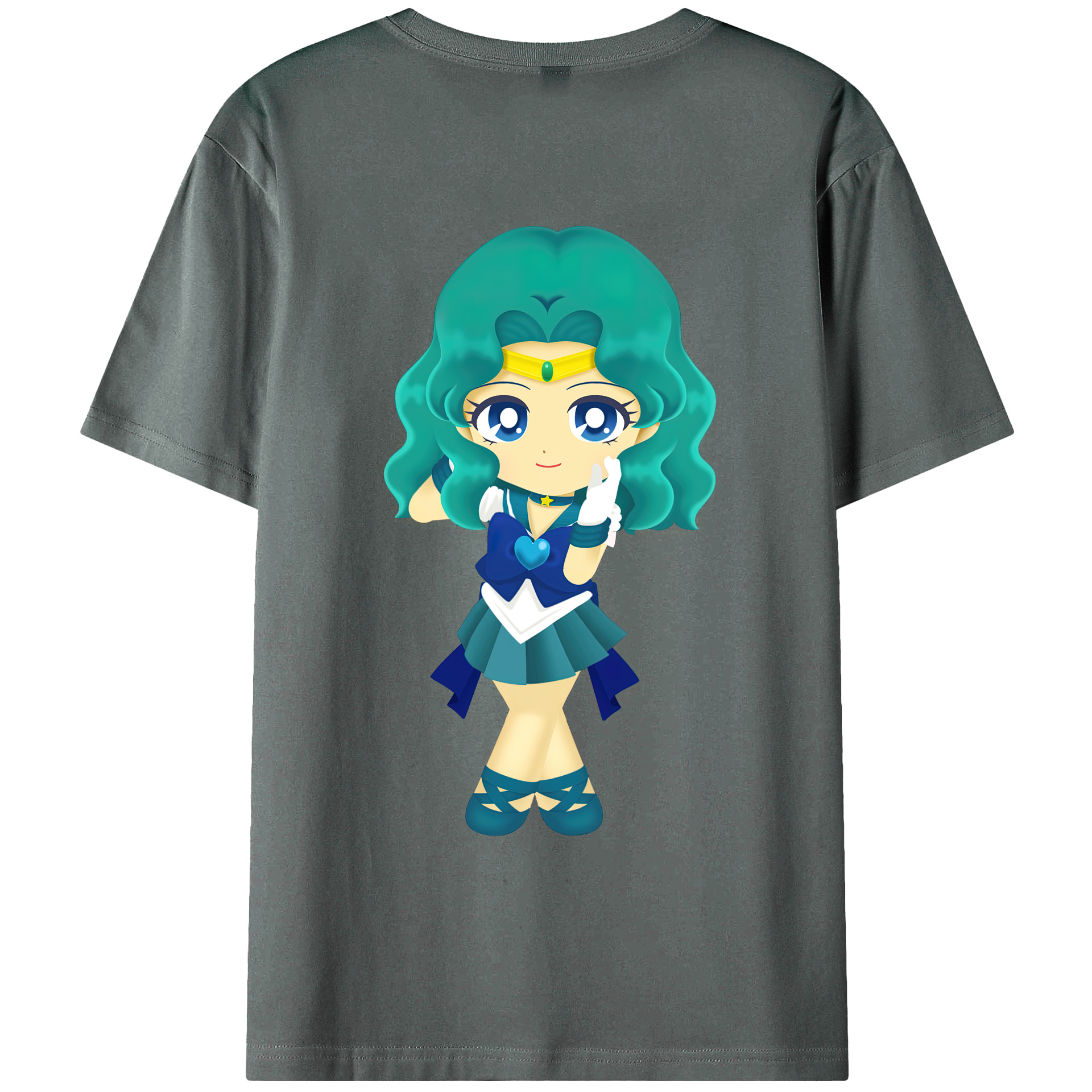 （画像用） 美少女戦士セーラームーン 海王 みちる（かいおう みちる） Sailor Moon Kaiou Michiru 綿100％ メンズ半袖Tシャツ（バックプリント） 通気性